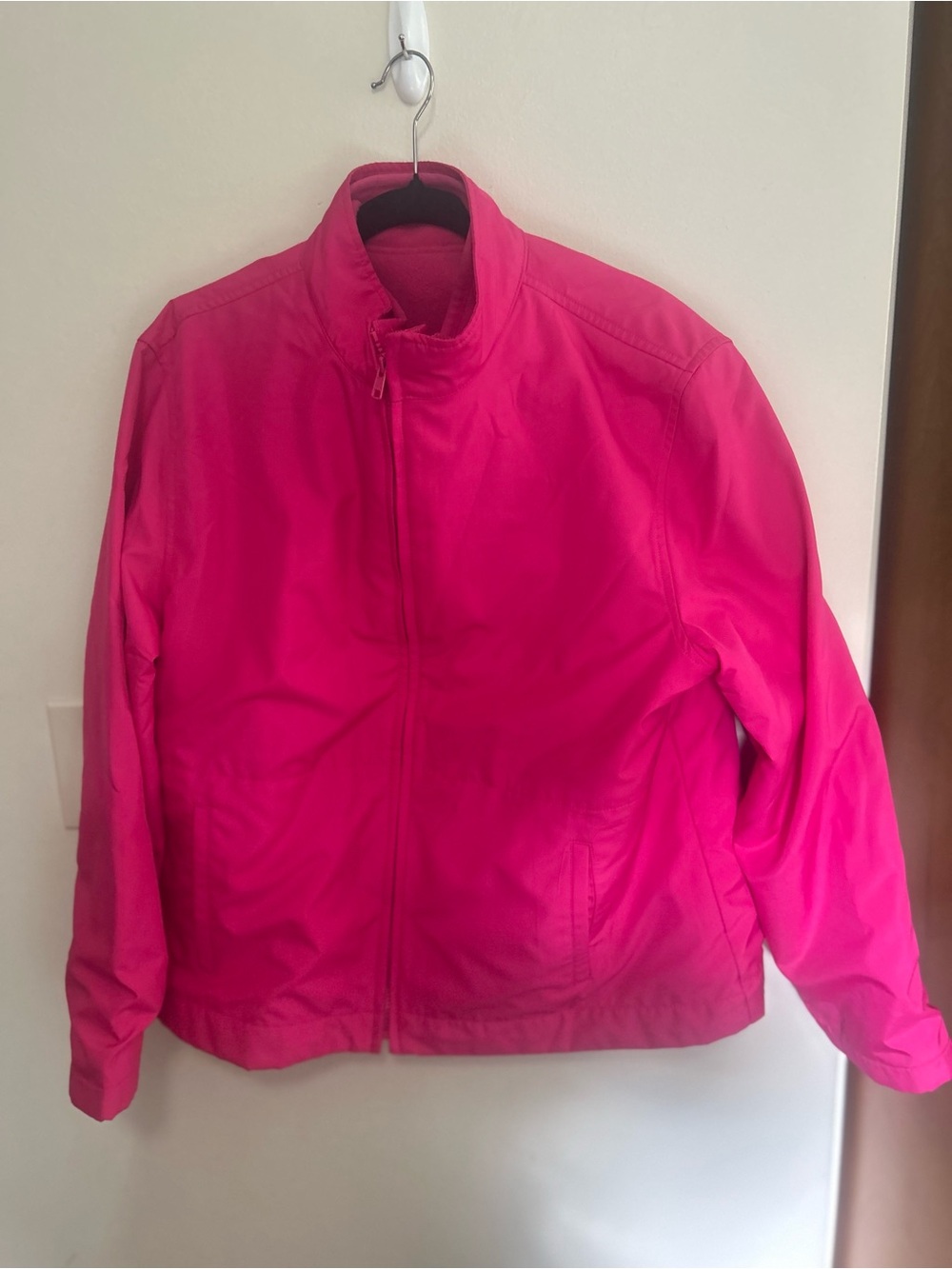 GAP Hot Pink Zip-Front Bomber Jacket with removable fleece vest